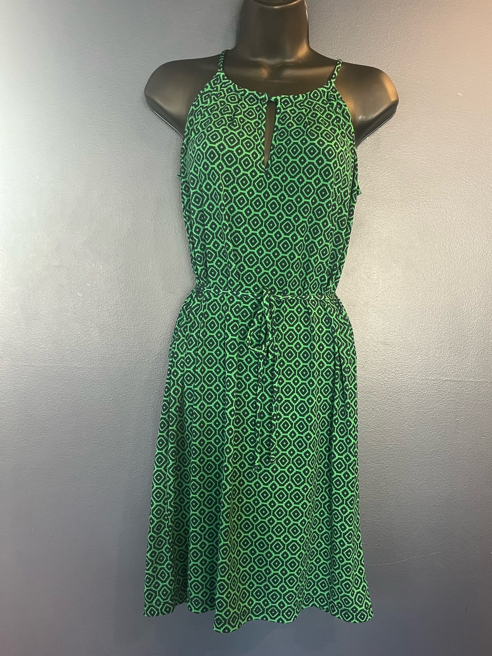 Banana Republic Green Geometric Halter Midi Dress size S